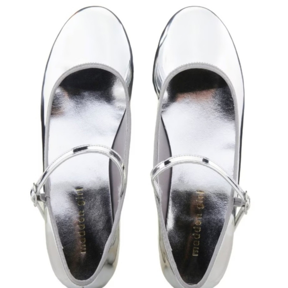 Tutuu Block-Heel Mary Jane Flats - Silver Mirror Metallic - Picture 4 of 11